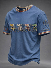 T-shirt à manches courtes pour homme, style vélo de skeleton
