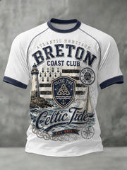 T-shirt pour hommes imprimé celtique de Bretagne, France