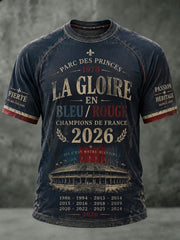 T-shirt pour hommes La Gloire en Bleu Rouge, imprimé football