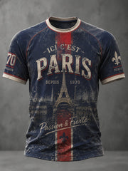 T-shirt pour hommes La Gloire en Bleu Rouge, imprimé football