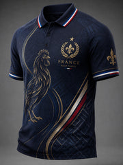 Chemise à imprimé pour fans de football français, modèle homme