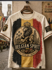 T-shirt imprimé pour la fête nationale belge du 21 juillet, modèle homme