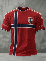 Men's Norway Football Printed T-shirt