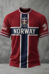 Men's Norway Football Printed T-shirt