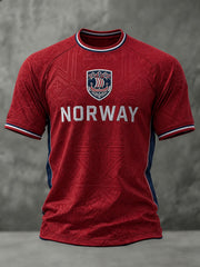 Men's Norway Football Printed T-shirt