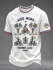 T-shirt manches courtes pour hommes «Roulez plus, inquiétez-vous moins»