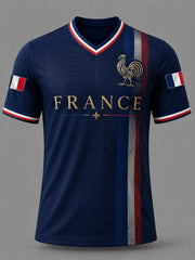 T-shirt décontracté à col en V France pour hommes