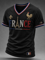 T-shirt col V France Homme