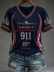 Women's V-neck off-shoulder short-sleeved T-shirt