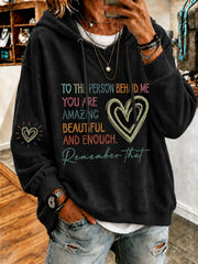 Women's Dear Person Behind Me You Matter Printed Regular Sweatshirt