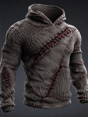 Men's Halloween Spooky Stitched Scars Anatomy Art Print Hoodie