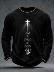 Men's Christian Cross Waffle Long Sleeve T-Shirt