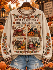 Women's autumn and winter theme pattern design casual sweatshirt