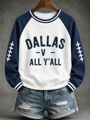 Women's Game Day Football Print Casual Sweatshirt