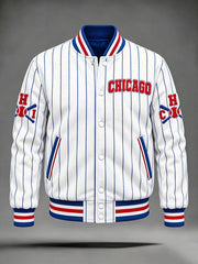 Men's Chicago Baseball Fan Print Baseball Jacket