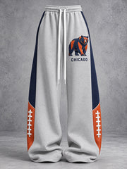 Women's Chicago Football Lover Bear Art Printed Sweatpants