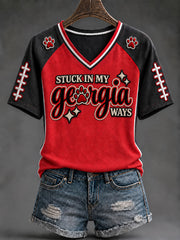 Women's Game Day Football Printed Casual T-Shirt