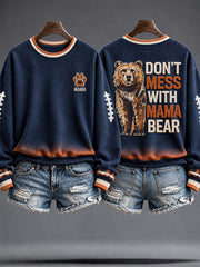 Women's Chicago Football Lover Bear Art Printed Sweatshirt