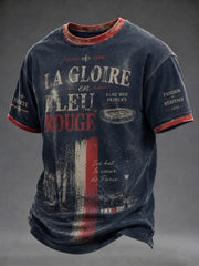 T-shirt pour hommes La Gloire en Bleu Rouge, imprimé football
