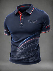 Chemise pour homme La Gloire en bleu et rouge, imprimée football