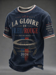 T-shirt pour hommes La Gloire en Bleu Rouge, imprimé football