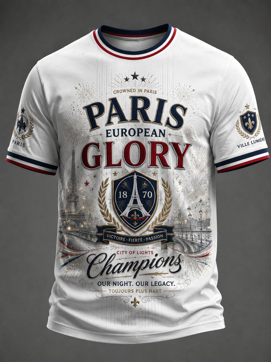T-shirt imprimé pour hommes sur le championnat de football parisien