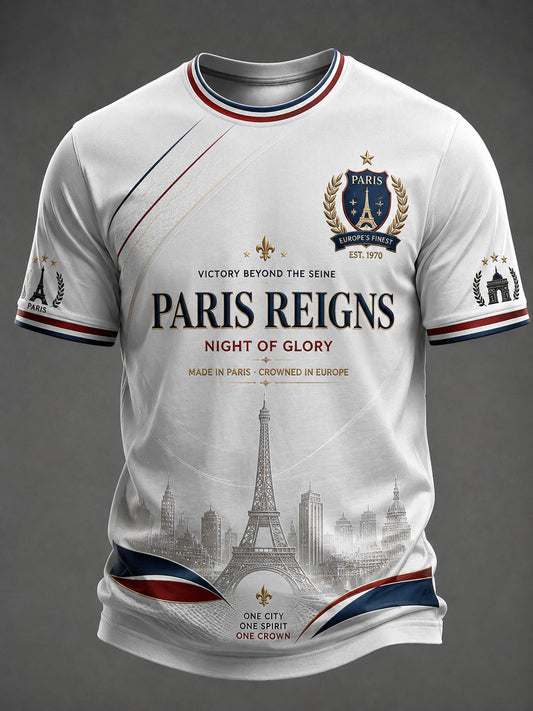 T-shirt imprimé pour hommes sur le championnat de football parisien