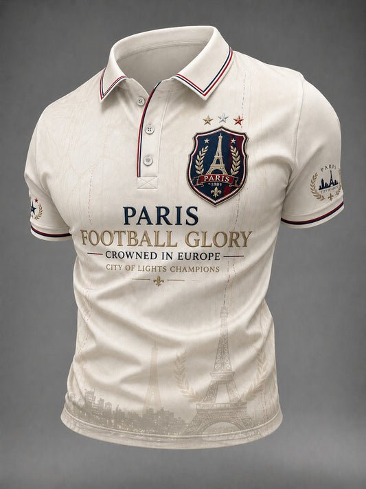 Chemise imprimée pour hommes sur le championnat de football de Paris