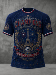 T-shirt imprimé pour hommes sur le championnat de football parisien