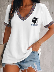 T-shirt femme Corse à manches courtes