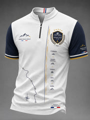 T-shirt manches courtes à fermeture éclair pour course cycliste masculine