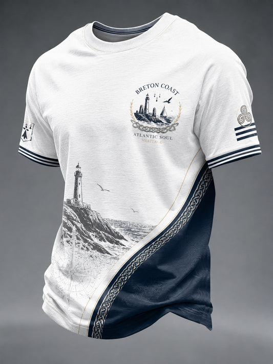 T-shirt pour hommes imprimé celtique de Bretagne, France