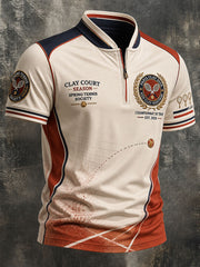 T-shirt manches courtes zippé pour homme, tennis