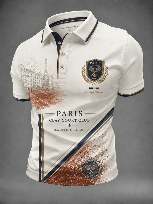 Chemise imprimée des Championnats Internationaux de France de Tennis pour hommes