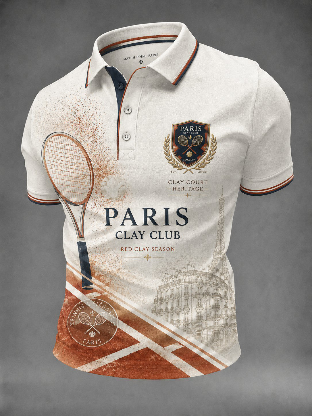 Chemise imprimée des Championnats Internationaux de France de Tennis pour hommes
