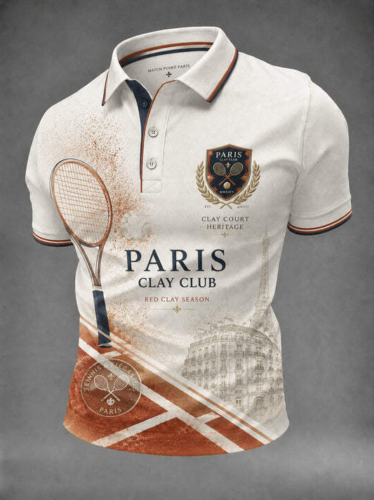 Chemise imprimée des Championnats Internationaux de France de Tennis pour hommes