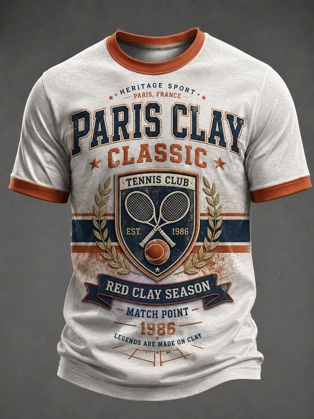 T-shirt imprimé du Championnat international de France de tennis masculin