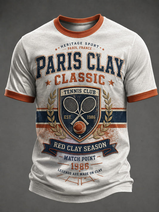 T-shirt imprimé du Championnat international de France de tennis masculin