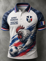 Chemise à imprimé de fans de football français pour hommes