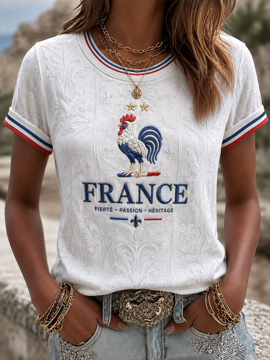 T-shirt à manches courtes France Football pour femme