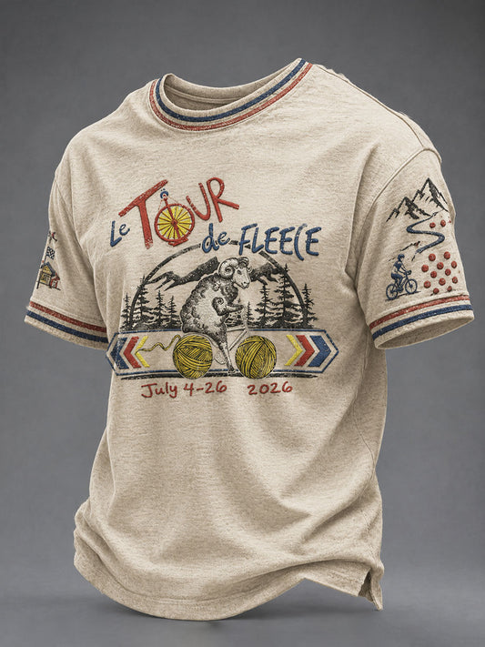 T-shirt manches courtes en polaire pour homme, collection Tour de France