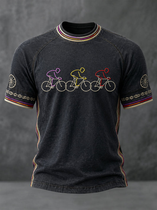 T-shirt à manches courtes pour la course cycliste masculine