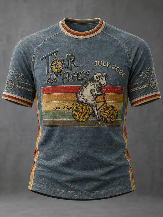 T-shirt manches courtes en polaire pour homme, collection Tour de France