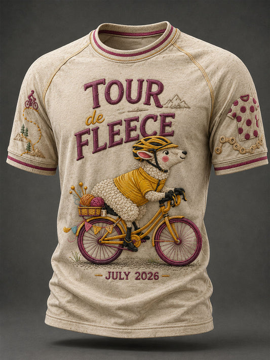 T-shirt manches courtes en polaire pour homme, collection Tour de France