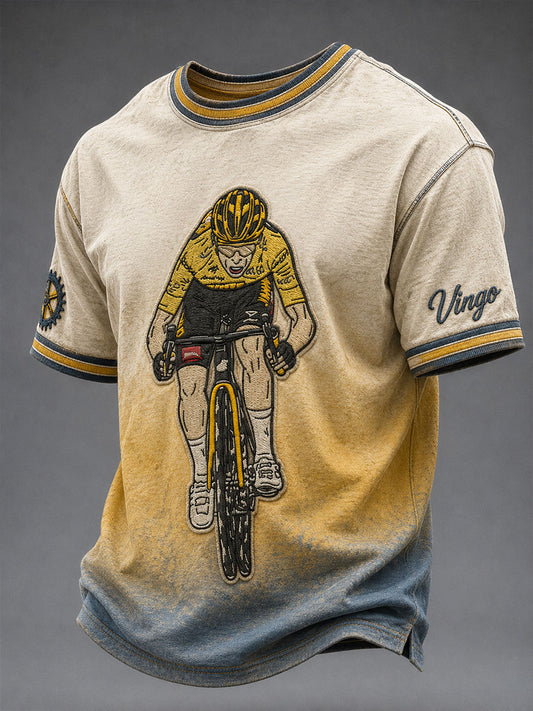 T-shirt à manches courtes pour coureur cycliste masculin