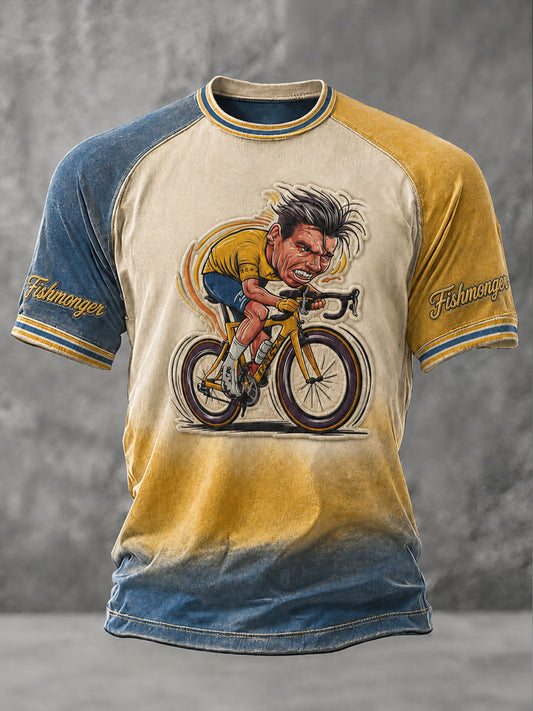 T-shirt à manches courtes pour coureur cycliste masculin
