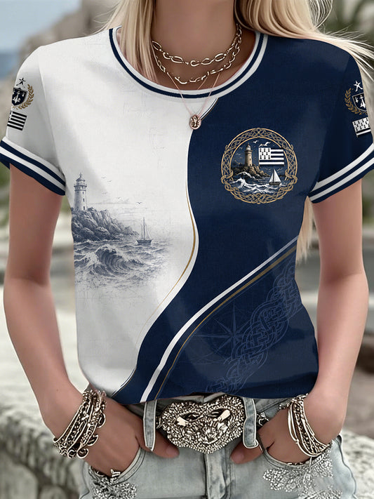 T-shirt France Brittany Celtic Imprimé Femme
