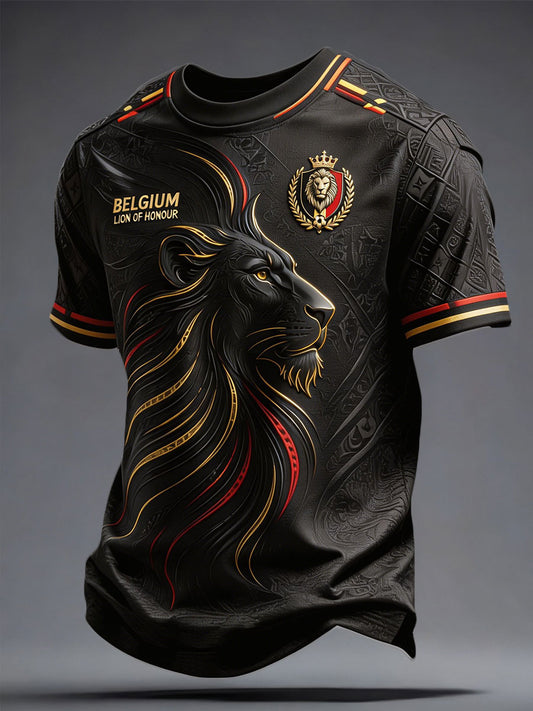 T-shirt imprimé pour hommes, fierté des amateurs de football belge
