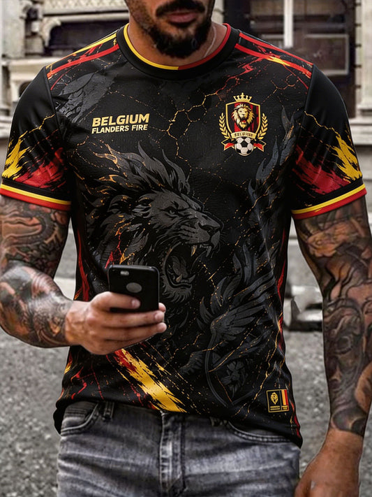 T-shirt imprimé pour hommes, fierté des amateurs de football belge