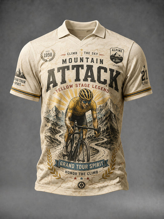 T-shirt à col en V Mountain Attack pour homme
